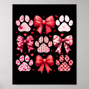Hund Valentine Coquette Süßer Hund Pfotenabdruck H Poster