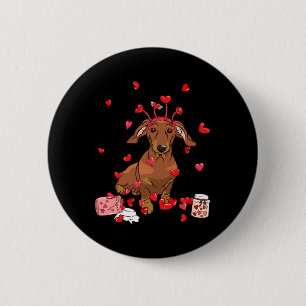 Hund Valentine Geschenk Niedliche Dackel Valentins Button