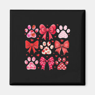Hund Valentine Kokette Hundepfotenabdruck Herz Ros Magnet