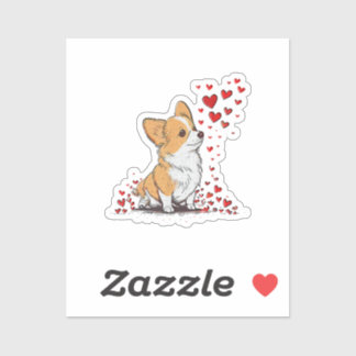 Hund Valentine Niedlich Corgi Valentine s Day Aufkleber