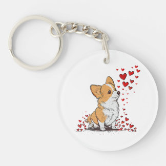 Hund Valentine Niedlich Corgi Valentine s Day Schlüsselanhänger