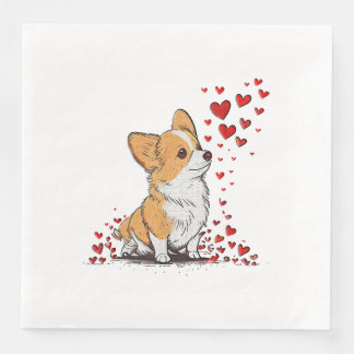 Hund Valentine Niedlich Corgi Valentine s Day Serviette
