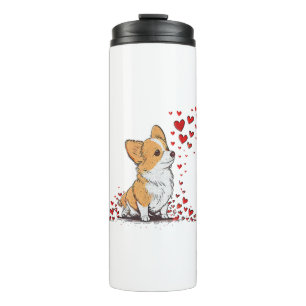 Hund Valentine Niedlich Corgi Valentine s Day Thermosbecher