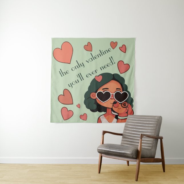 Hund Valentine Wandteppich (Beispiel)