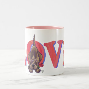 Hund Valentine's Tag Zweifarbige Tasse