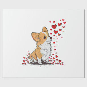 Hund Valentinstag Cute Corgi Valentinstag Geschenkpapier