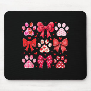 Hund Valentinstag Hundepfotenabdruck Herz Coquette Mousepad