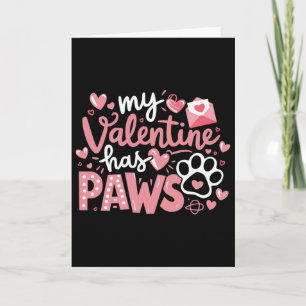 Hund Valentinstag Mein Valentinstag hat Pfoten Süß Karte