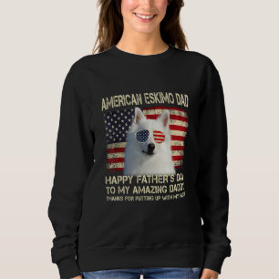 Hund Vater American Eskimo Hund Vater Glücklicher Sweatshirt