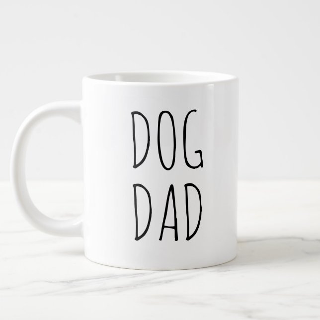 "Hund Vater" Einfach modernes Bauernhaus Jumbo-Tasse (Links)