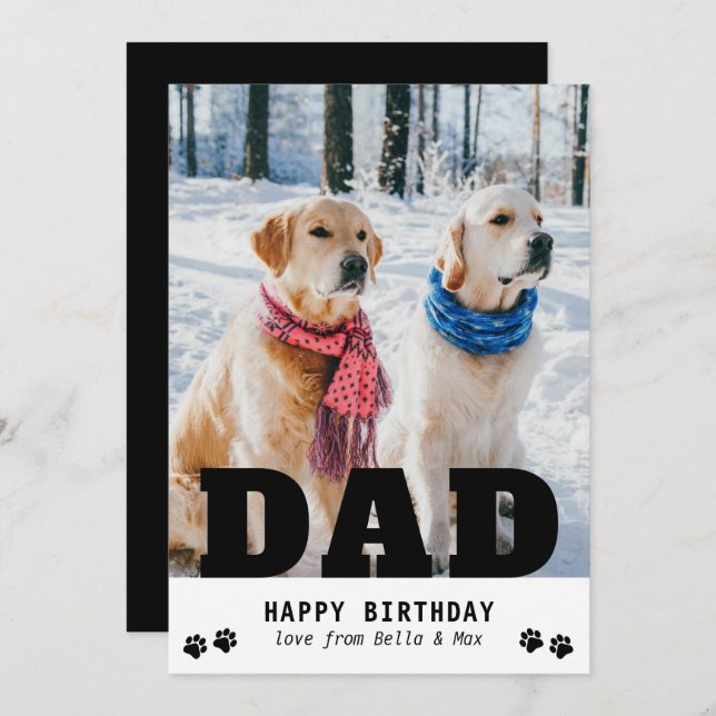 Hund Vater Happy Birthday Modernes Personalisierte (Vorne/Hinten)