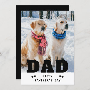 Hund Vater Happy Vater's Day Paw Print Funny Foto Feiertagskarte