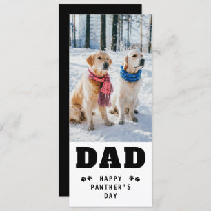 Hund Vater Happy Vater's Day Paw Print Funny Foto Feiertagskarte