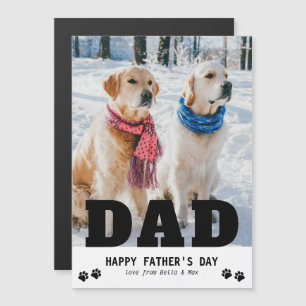 Hund Vater Happy Vatertag Pfote Print Modern Foto Magnetkarte