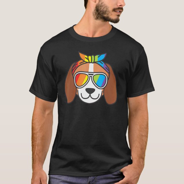 Hund  Verbündeter Regenbogen LGBTQ Gemeinschaft St T-Shirt (Vorderseite)