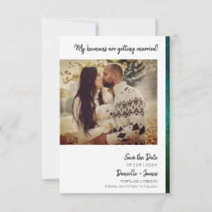 Hund Verlobtes Foto Sofortwirkung Grüne Textur