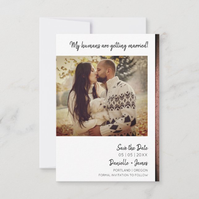 Hund Verlobtes Foto Sofortwirkung Sangria Textur (Vorderseite)