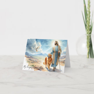 Hund Verlust Beileid-Jesus mit Golden Retriever Karte