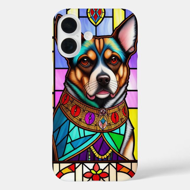 Hund verziert in farbenfrohen Collar Case-Mate iPhone Hülle (Rückseite)