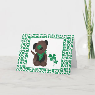 Hund Vierblättriges Kleeblatt Green Karte