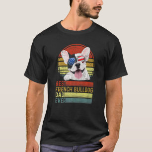 Hund Vintag bester Französisch Bulldog Vater je Fa T-Shirt