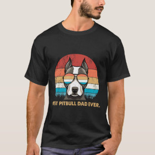 Hund Vintage Bester Pitbull-Vater Allerzeit Vatert T-Shirt