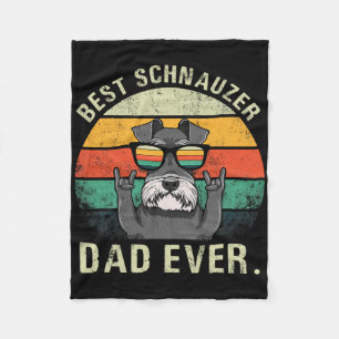 Hund Vintage Bester Schnauzer Dad Ever Shirt Vater Fleecedecke