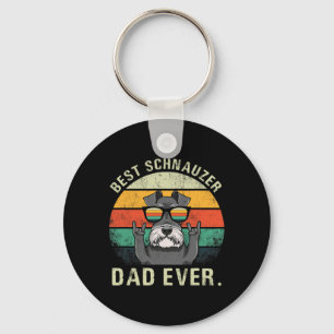 Hund Vintage Bester Schnauzer Dad Ever T-Shirt Vät Schlüsselanhänger