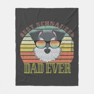 Hund Vintage Bester Schnauzer Dad jemals Tshirt Vä Fleecedecke