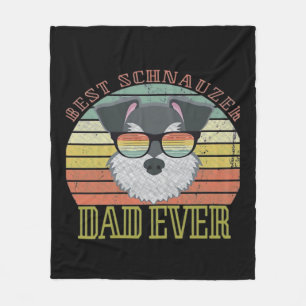Hund Vintage Bester Schnauzer Dad jemals Tshirt Va Fleecedecke
