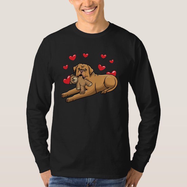 Hund von Bordeaux mit ausgestopften Tieren T-Shirt (Vorderseite)