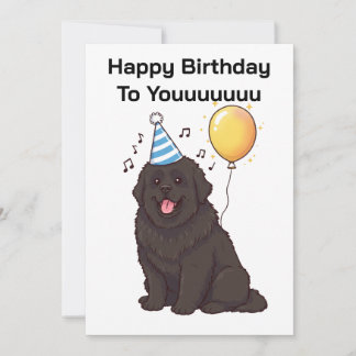 Hund von Neufundland freut sich auf Geburtstag bis Einladung