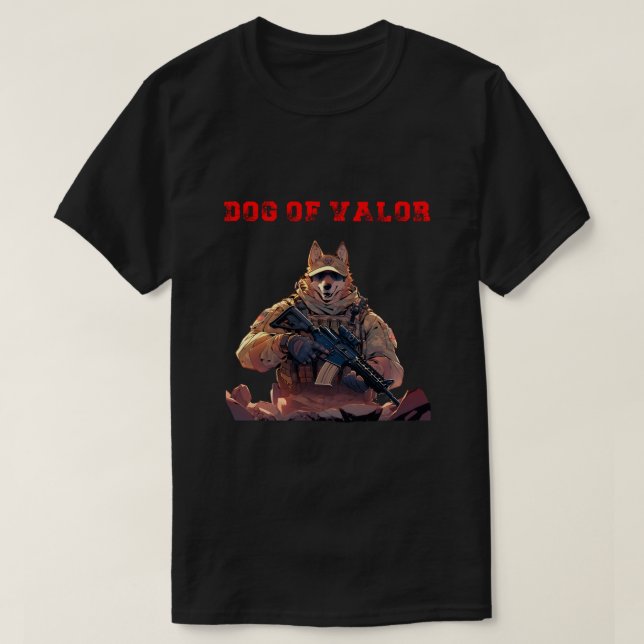 Hund von Valor K9 Militärische Arbeitshunde T-Shirt (Design vorne)