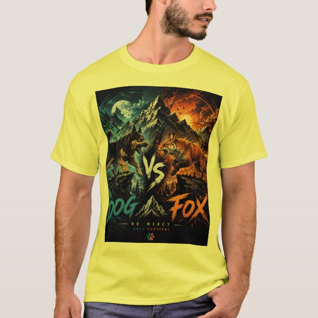 Hund vs. Fuchs: Wilder Überlebenskampf. T-Shirt (Vorderseite)