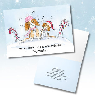 Hund Walker Frohe Weihnachts CKCS Hunde Karte
