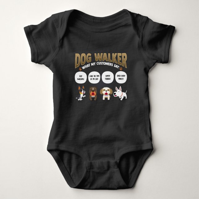 Hund Walker Funny Hund Wanderpet Sitter Geschenk Baby Strampler (Vorderseite)