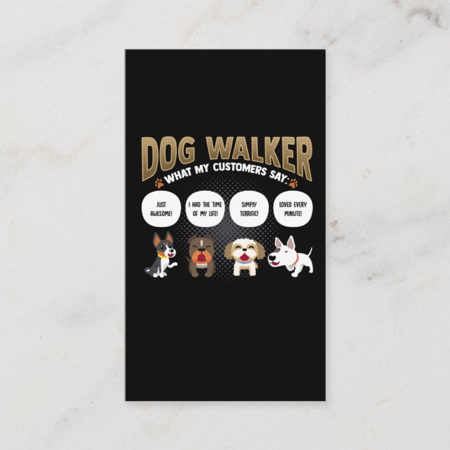 Hund Walker Funny Hund Wanderpet Sitter Geschenk Visitenkarte (Vorderseite)