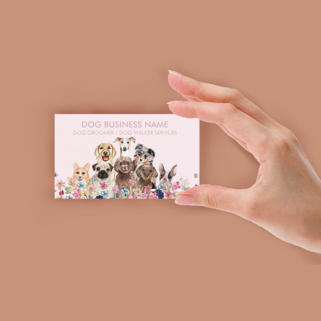 Hund Walker Pet Groomer Visitenkarte (Dog Walker Pet Groomer Business Card)