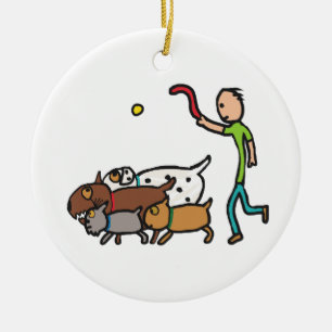 Hund Walking Keramik Ornament