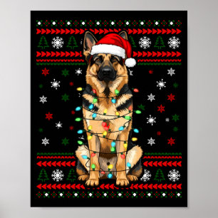 Hund Weihnachten, Deutscher Schäferhund Weihnachts Poster