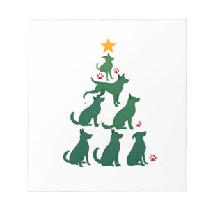 Hund Weihnachtsbaum Shirt - Hund Weihnachten (2) Notizblock