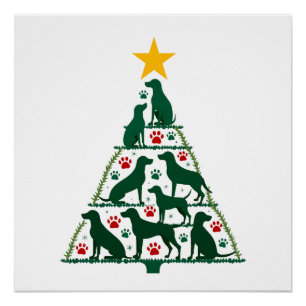 Hund Weihnachtsbaum Shirt - Hunde Weihnachten (4) Poster