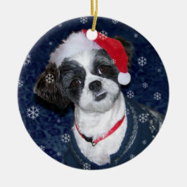 Hund WeihnachtsShih Tzu Keramikornament