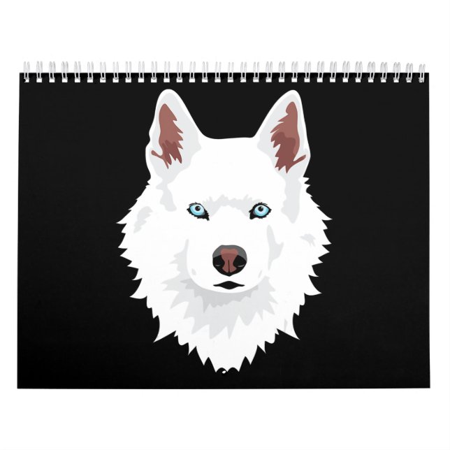 Hund| Weißer Siberischer Husky-Weiße Schneehund Kalender (Titelbild)