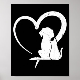 Hund Welpe und Babykatze Herz für Haustiere Tierli Poster