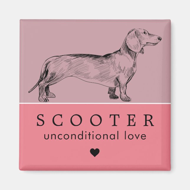 Hund Welpenname Personalisiert Magnet (Vorne)