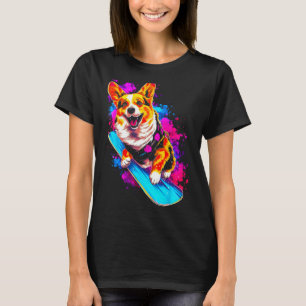 Hund Welsh Corgi Snowboarden T-Shirt