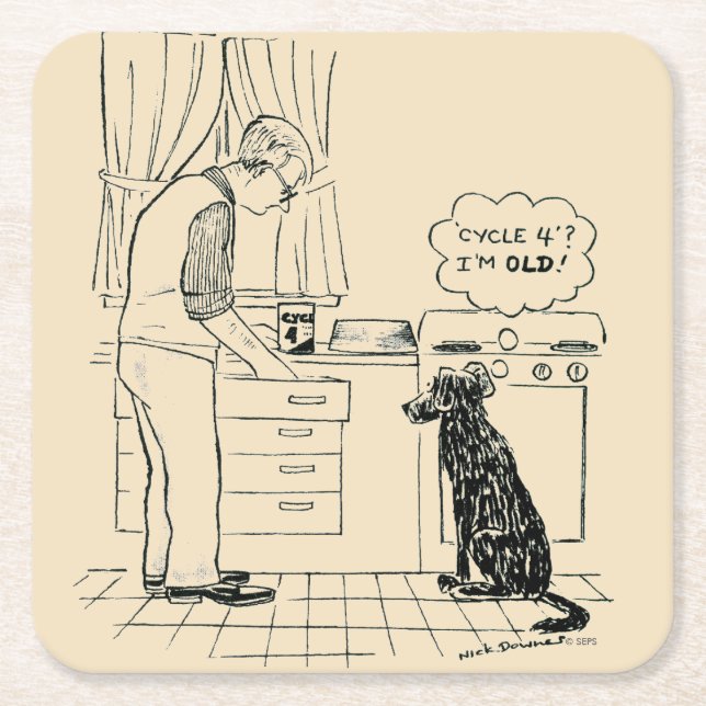 Hund wird älter rechteckiger pappuntersetzer (Vorderseite)