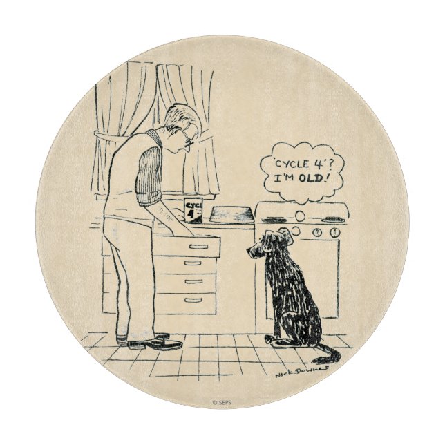 Hund wird älter schneidebrett (Vorderseite)