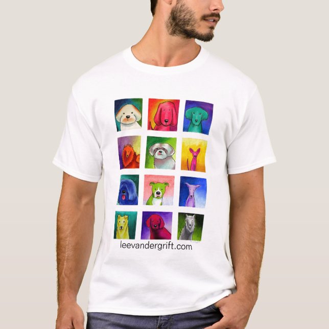 Hündchen Dutzend, leevandergrift.com T-Shirt (Vorderseite)